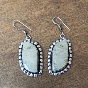 Elegant Silver and Cream Dangle Earrings